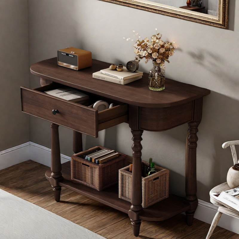 36" Console Table Entryway Sofa Side Table for Hallway Living Room, Espresso