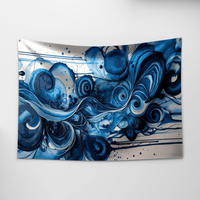 Tapisserie murale aquarelle abstraite 17, 68 po x 80 po