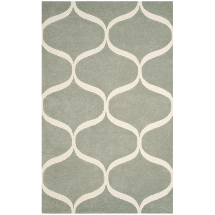 Cannen Hand-Tufted Wool Grey/Ivory Area Rug