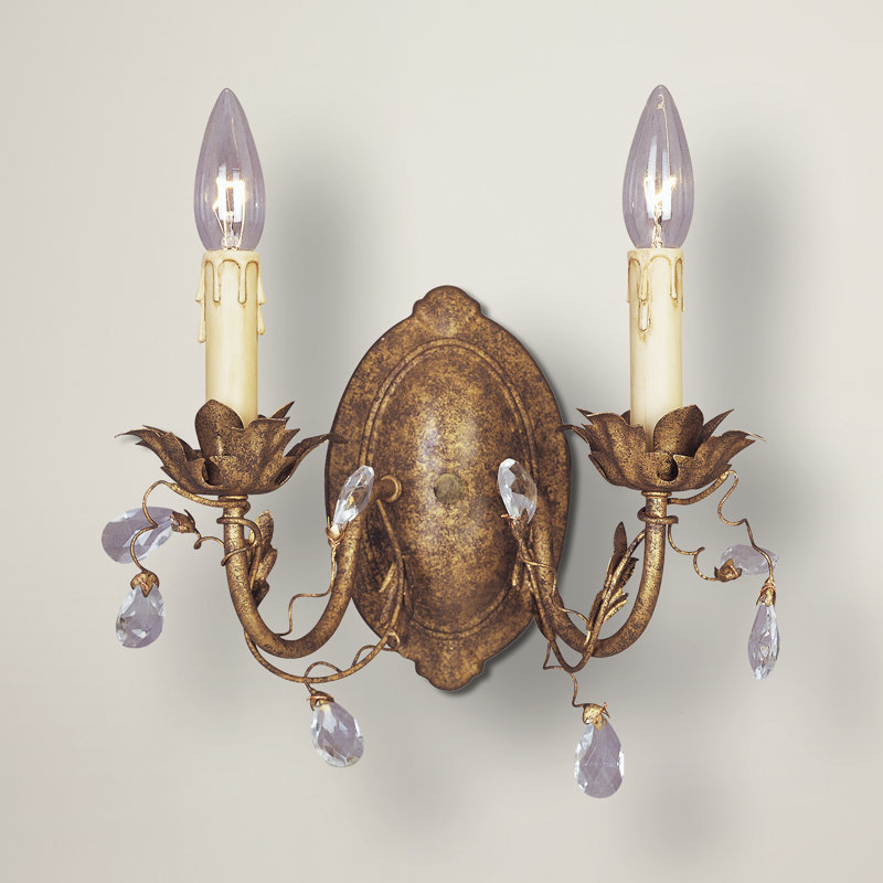 Cassell Candle Wall Light, Etruscan Gold