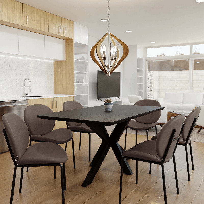 Chaise moderne en cuir PU avec structure en fer, confortable et belle chaise d'appoint pour la cuisine et la salle à manger