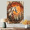 Native Horse Warrior Chief III - art mural cheval en métal pour le salon