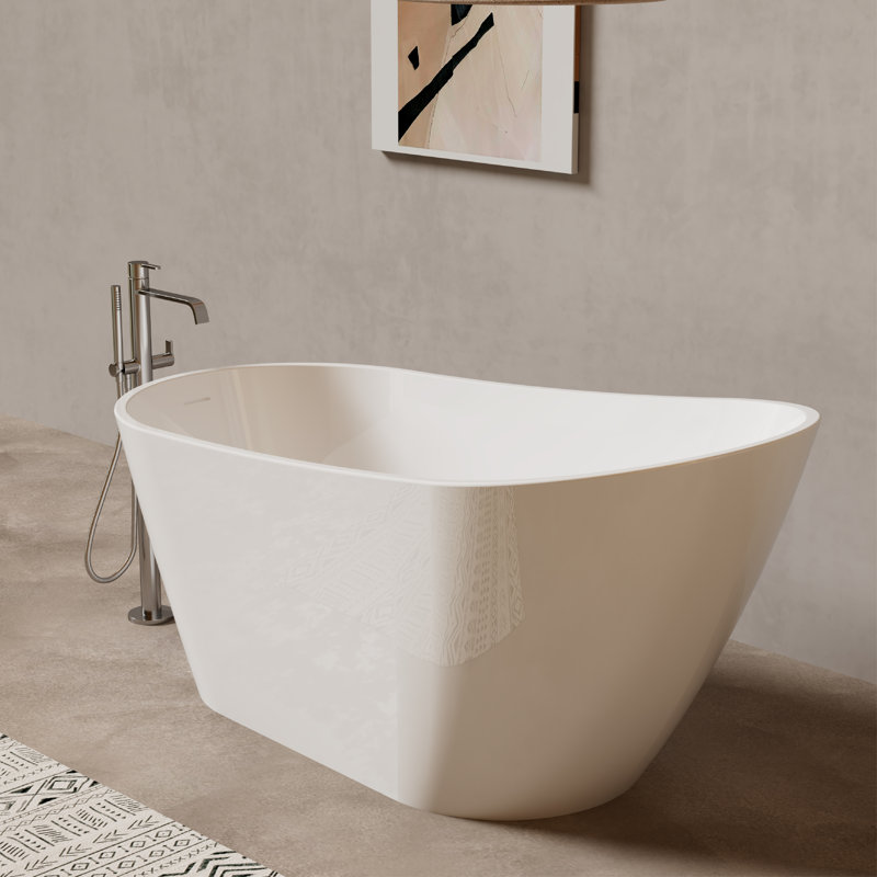 Allure 67" in. x 31 1/2" in. Freestanding Soaking Acrylic Bathtub,with drain 2 in.,Gloss White