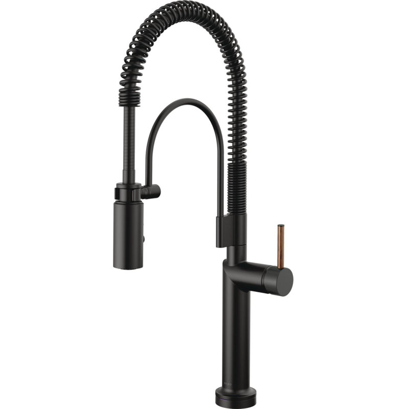 Odin® Smarttouch Semi-Professional Kitchen Faucet, Matte Black, Wood Lever Handle