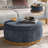 Lessman 35" W Solid Wood Round Ottoman with Flip Top Tray-127658983