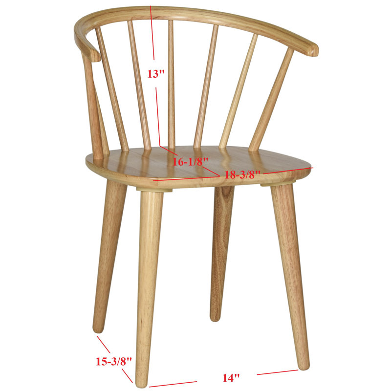Baek 45cm Solid Spindle Back Arm Chair, Natural