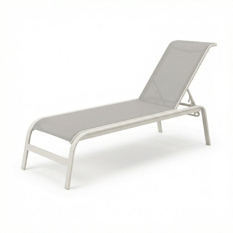 Chaise, Dove Gray Sling/River White