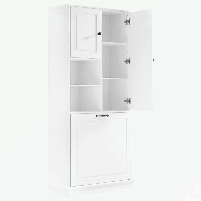 Grande armoire de rangement avec tablettes réglables, Blanc