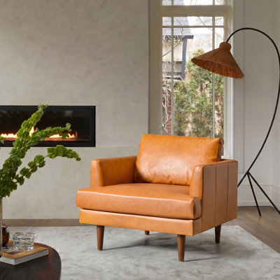 35" Genuine Leather Armchair