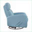 Fauteuil inclinable et oscillant inclinable en cuir bleu marine avec poignée à tirer, structure en bois massif | Bleu marine | Bois massif