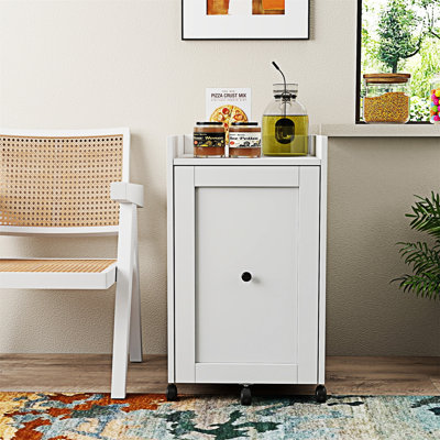 Sliding out Snack Cabinet Mobile Snack Storage Rack with Wheels