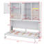 Lit escamotable simple de taille simple avec armoire murale, supports, lit pliant peu encombrant avec éclairage et ports USB-1561124266