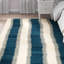 Tapis ivoire / bleu en laine tissé à la main et à plat Fitzpatrick-1084929983