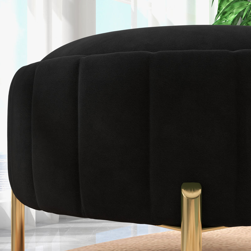 Tabouret de pieds 29 po, Velours noir
