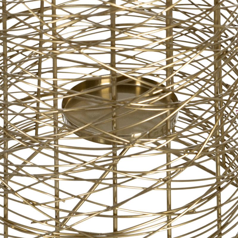 Stainless Steel Tabletop Lantern, 38.5cm H x 26.5cm W x 24cm D