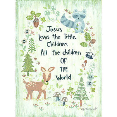 " All the Children of the World - Woodland " Mixed Media Print