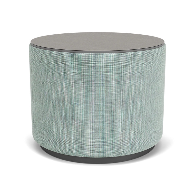 Darsey Lounge Reception Cylinder Table With Laminate Top, 16", Sarum Twill, Charcoal;Chambray Seafoam