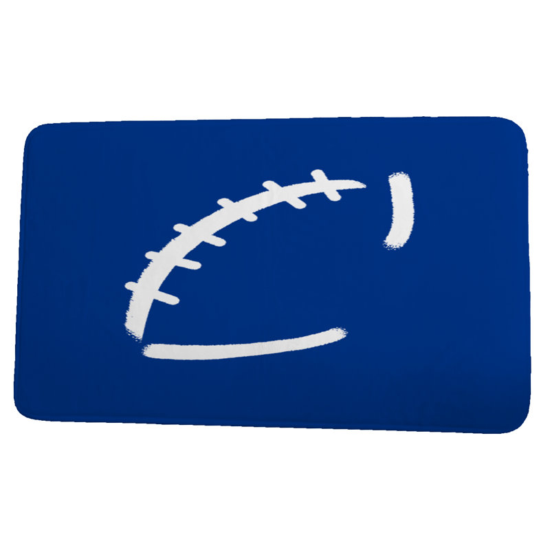 Tapis pour salle de bain Leiva football, l 24 po x L 36 po, Bleu