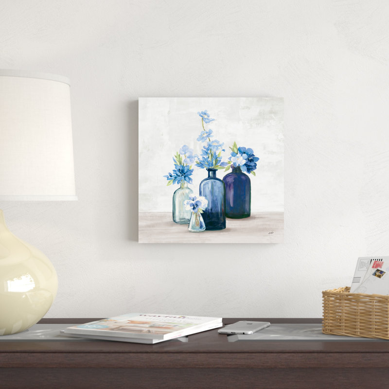 " Windowsill Garden I Cobalt ", 12" H x 12" W x 1.25" D