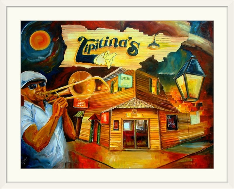 «Tipitina's» par Aniella, reproduction d'art, H 27 po x l 36 po x P 1,5 po, Toile