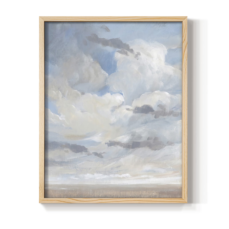 Bleu ciel I, reproduction encadrée - bois massif, H 30 po x l 24 po