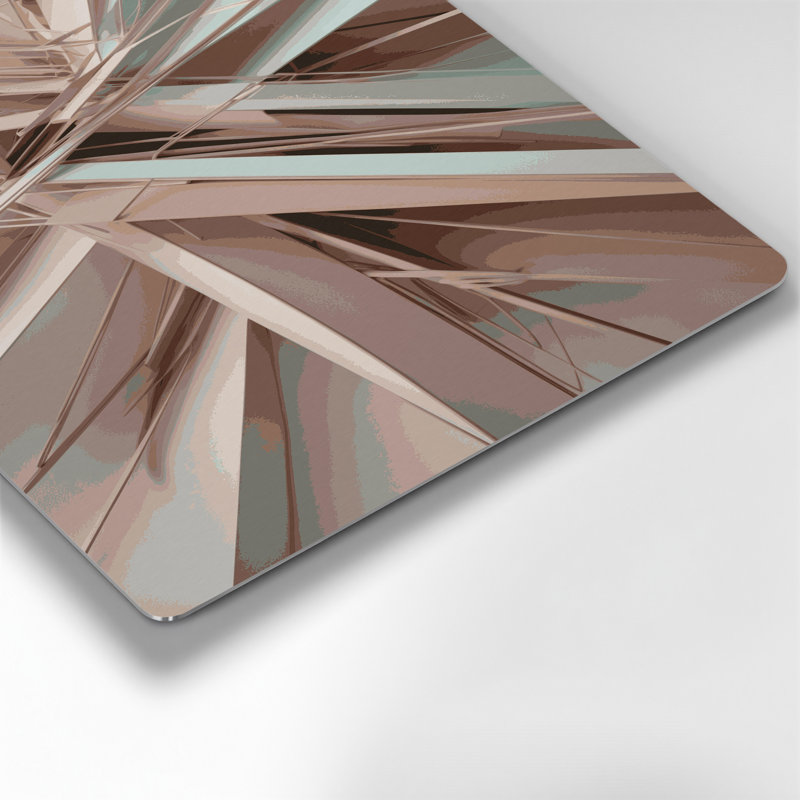 Geometric Abstraction 58 Gray Metal Wall Art, 11" H x 14" W