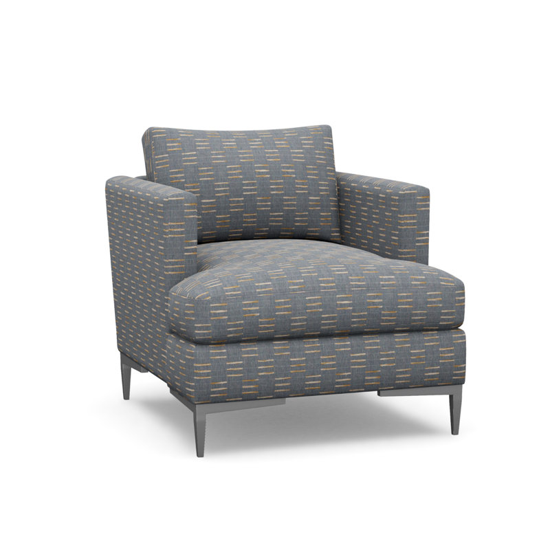 Aiden Accent Chair, Polished Stainless, Promise Ecru (Performance fabric) 1353-92