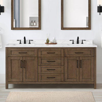 Angle 72"" Double Bathroom Vanity Set -  OVE Decors, 15VVA-TAHO72-C69EI