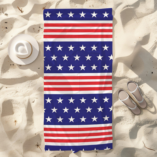  Microfiber Beach Towel Lightweight Travel Towel, Absorbent No Fade,30"x60",American flag star, American flag star
