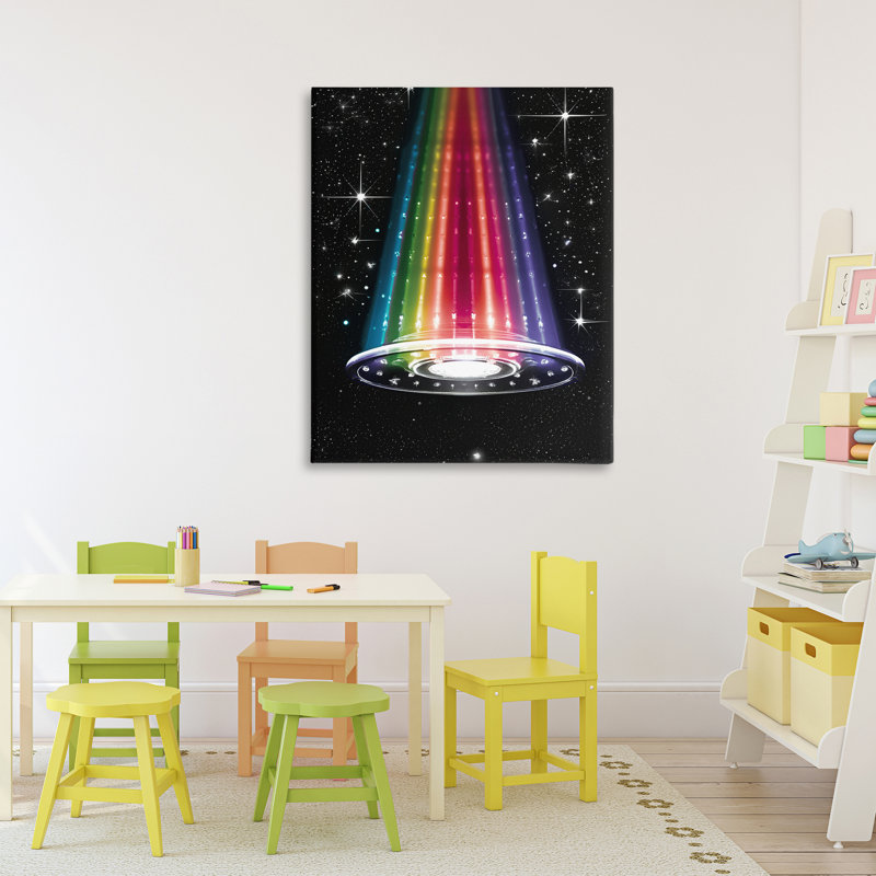 Rainbow Galaxy UFO, conception de Sasha, H 40 po x l 30 po