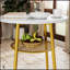 3 Pieces Round Bar Table Set With Backrest And Partition, Perfect For Small Spaces And Modern Kitchens, Includes 2 Stools, Dining Table Set-1125112639