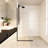 34" W X 74" H Fixed Frameless Shower Screen With 3/8" Glass