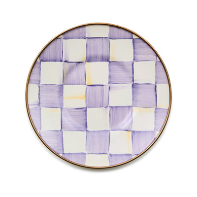 Soucoupe violette à carreaux