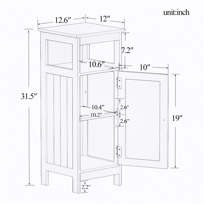 Armoire de salle de bain à une porte