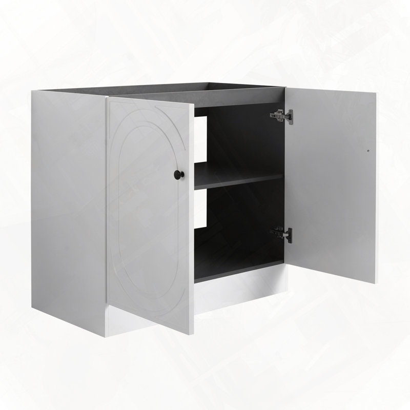 Meuble-lavabo autoportant avec portes d'armoire à fermeture en douceur sans lavabo