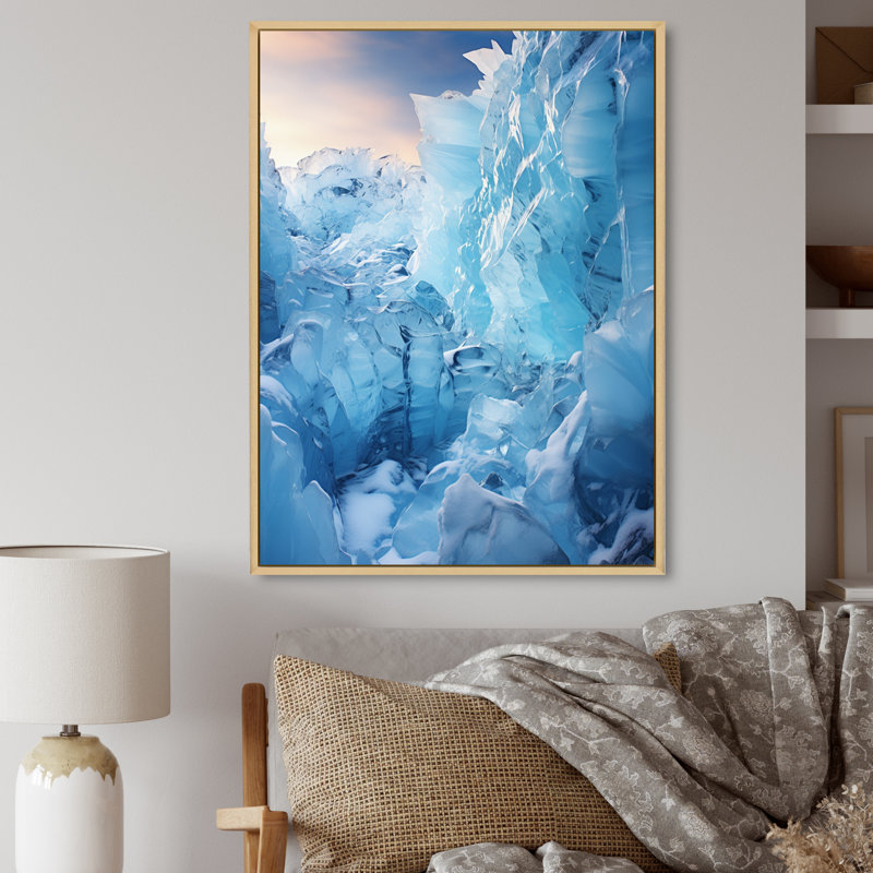 " Glacier Glacial Glow ", Natural Floater Framed, 20" H x 12" W x 1" D