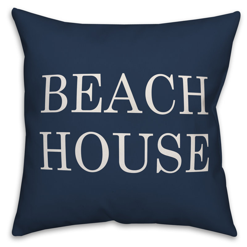  Coussin intérieur / extérieur Beach House, H 20 po x l 20 po, Bleu marine