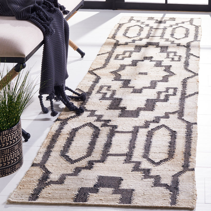 Atas Natural Fiber Flat Weave Jute Southwestern Rug, Runner 2'3" x 9'