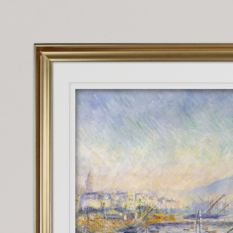 « bay of naples », reproduction, H 28 po x l 38 po x P 1,5 po, Cadre doré