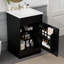 Meuble-lavabo de 20 po avec lavabo, noir. Tablette de porte d'armoire et tablette réglable. Finition lisse du lavabo en céramique. Pour armoire à panneau à utilisation silencieuse. Trou de robinet et surface imperméable. Fermeture silencieuse-377285211