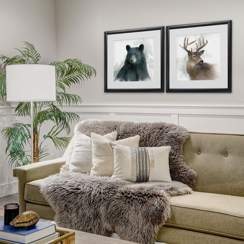 " Rain Soft Bear " 2 - Pieces, Black Framed