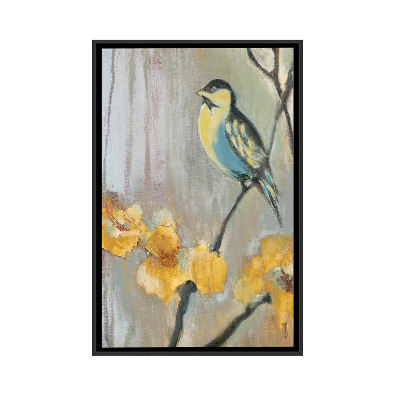 «Bluebird II», reproduction sur toile tendue, H 26 po x l 18 po x P 1,5 po, Toile avec cadre noir, Pas de tapis