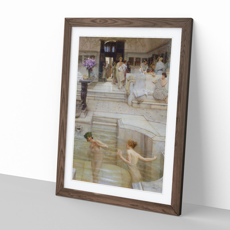 A Favourite Custom by Lawrence Alma-Tadema - Picture Frame Painting, Walnut Framed, 48cm H x 36cm W x 2cm D