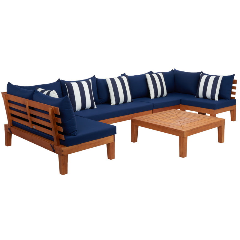 Ensemble de conversation modulaire avec coussins Tokarz, Navy