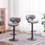 Masaccio Weathered Upholstery Airlift Adjustable Swivel Barstool With Chrome Base, Set Of 2, Grey