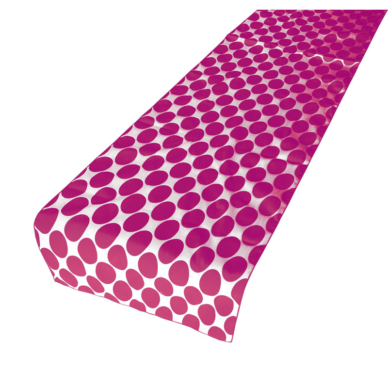 Chemin de table Large, L 108 po x l 12 po, Fuchsia / Blanc