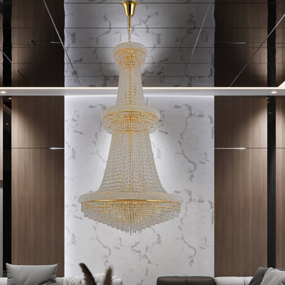 51-lights Empire Chandelier With Crystal Teardrop Accents