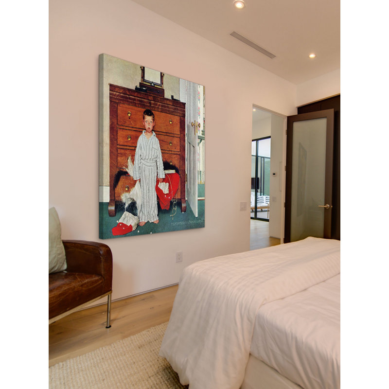« discovery » par norman rockwell, reproduction d’art sur toile tendue, H 29 po x l 24 po