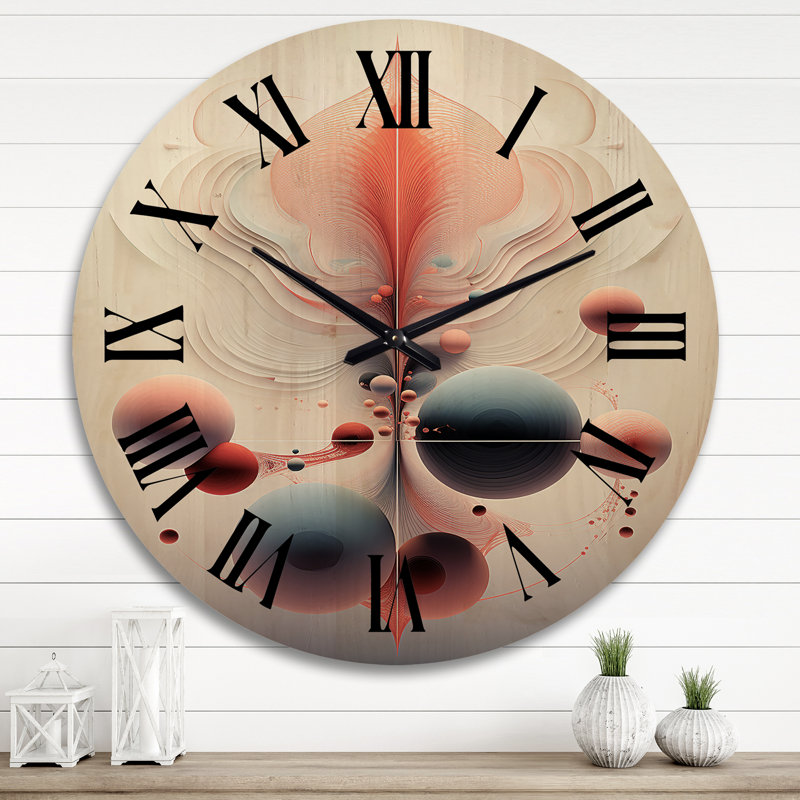 Horloge murale en bois massif Sadira, Très grand