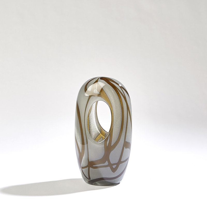 Vase de table en verre fait à la main, H 9,5 po x l 5 po x P 4 po